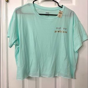 Pink girlfriend fit crop top brand new
